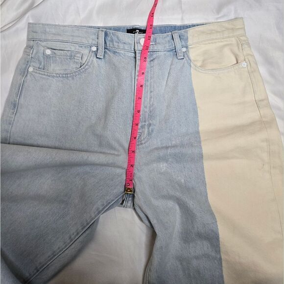 7FAM Alexa two tone high rise straight cropped jeans in Mulholland Drive 31 - Picture 15 of 15